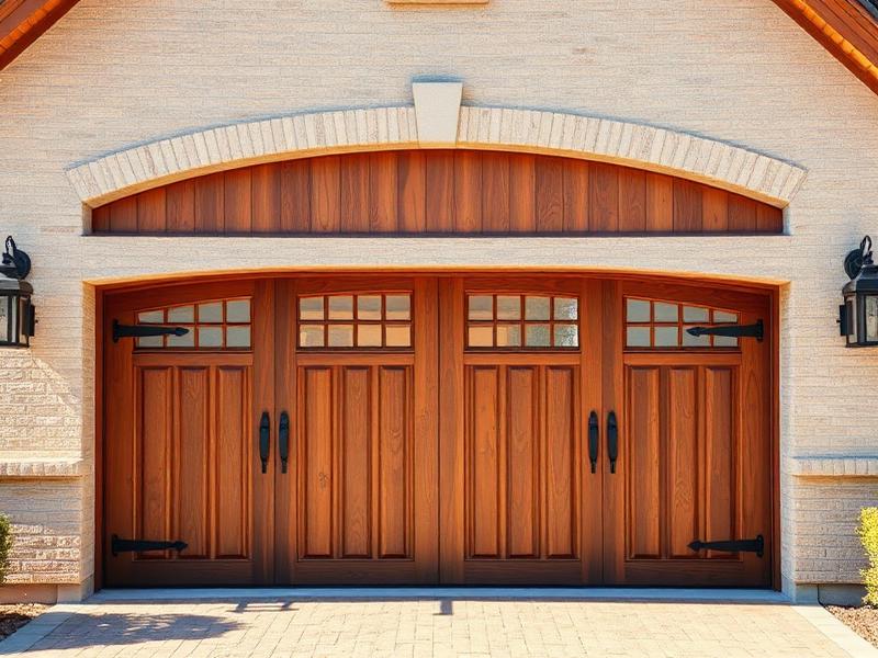 Beautiful carriage-style wood garage door installation by Salem Garage Doors